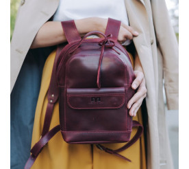 Кожаный рюкзак Level "Кукки" бордовый