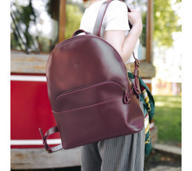 Кожаный рюкзак Level "Луи" бордовый