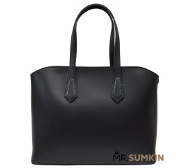 Кожаная женская деловая сумка Virginia Conti (Италия) черная VC02403_gblack