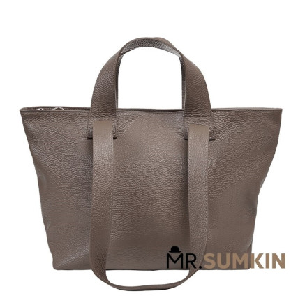 Кожаная женская сумка Virginia Conti (Италия) темный тауп VC02771dtaupe – Фото 1