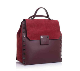 Женский кожаный рюкзак Virginia Conti (Италия) бордовый VC01714bordo