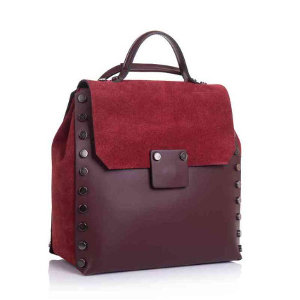 Женский кожаный рюкзак Virginia Conti (Италия) бордовый VC01714bordo – Фото 1