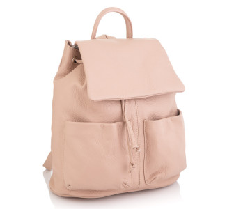 Женский розовый кожаный рюкзак Virginia Conti (Италия)