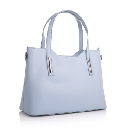 Кожаная женская сумка Virginia Conti (Италия) голубая VC8066blue – Фото 1