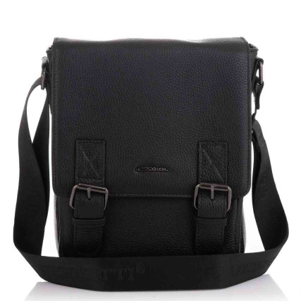 Мужская кожаная сумка через плечо Giorgio Ferretti (Италия) черная GF1820Hblack – Фото 3
