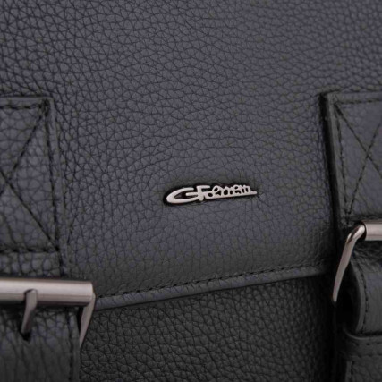 Мужская кожаная сумка через плечо Giorgio Ferretti (Италия) черная GF1820Hblack – Фото 4