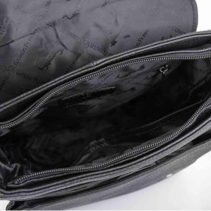 Мужская кожаная сумка через плечо Giorgio Ferretti (Италия) черная GF1820Hblack – Фото 5