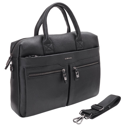 Мужской кожаный портфель Giorgio Ferretti (Италия) черный GF201850016Cblack – Фото 2