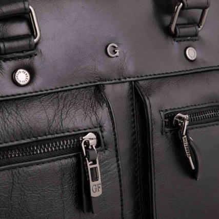 Мужской кожаный черный портфель Giorgio Ferretti (Италия) GF2018852Ablack – Фото 4