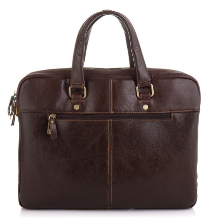 Мужской кожаный портфель Giorgio Ferretti (Италия) коричневый GF2018852Albrown – Фото 2