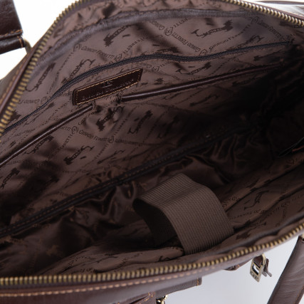 Мужской кожаный портфель Giorgio Ferretti (Италия) коричневый GF2018852Albrown – Фото 5