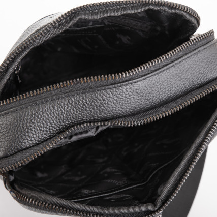 Мужская кожаная сумка через плечо Giorgio Ferretti (Италия) черная GF2019931black – Фото 5