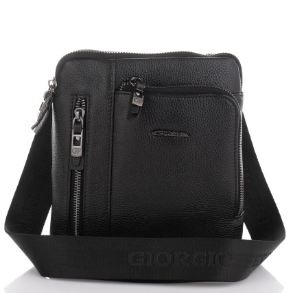Мужская кожаная сумка через плечо Giorgio Ferretti (Италия) черная GF3481Ablack – Фото 3