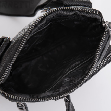 Мужская кожаная сумка через плечо Giorgio Ferretti (Италия) черная GF3481Ablack – Фото 5