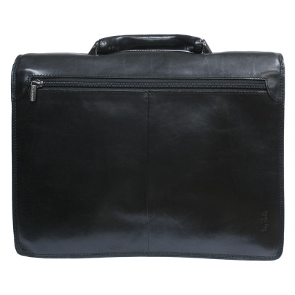 Мужской кожаный черный портфель TONY PEROTTI (Италия) Italico 8008/40 nero – Фото 2