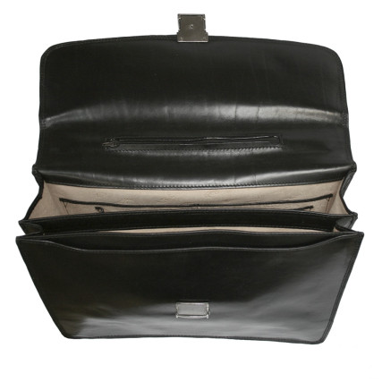 Мужской кожаный черный портфель TONY PEROTTI (Италия) Italico 8008/40 nero – Фото 3