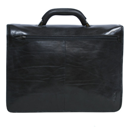 Мужской кожаный черный портфель TONY PEROTTI (Италия) Italico 8013 nero – Фото 3