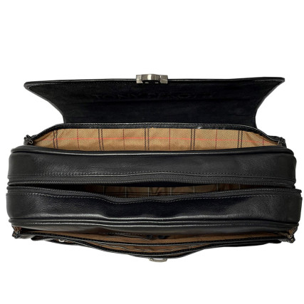 Мужской кожаный черный портфель TONY PEROTTI (Италия) Italico 8361-40 nero – Фото 3