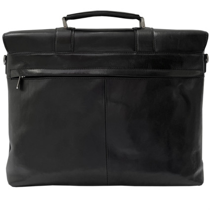 Мужской кожаный черный портфель сумка TONY PEROTTI (Италия) Italico 9225-38 nero – Фото 2