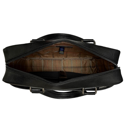Мужской черный  кожаный портфель TONY PEROTTI (Италия) Italico 9637-38 nero – Фото 4