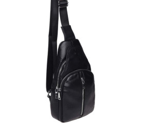 Мужской кожаный рюкзак через плечо Keizer черный K1153-black