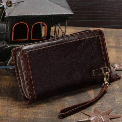 Мужской кожаный клатч коричневый Buffalo Bags – Фото 2