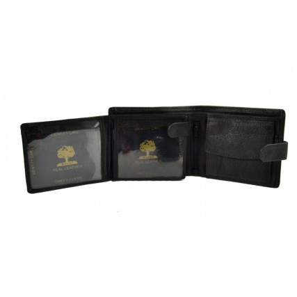 Мужской кожаный кошелек VISCONTI Woods Value черный – Фото 3