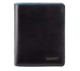 Мужской кожаный кошелек Visconti ALPS (Smith) черный