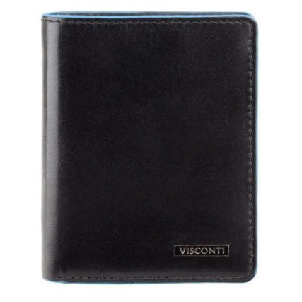 Мужской кожаный кошелек Visconti ALPS (Smith) черный – Фото 1