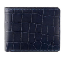 Мужской кожаный кошелек Visconti Croco синий