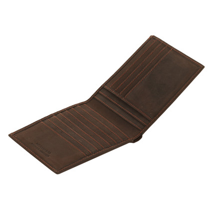 Мужской кожаный кошелек Woodbridge коричневый – Фото 4