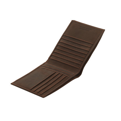 Мужской кожаный кошелек Woodbridge коричневый – Фото 5