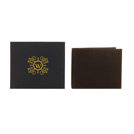 Мужской кожаный кошелек Woodbridge коричневый – Фото 7