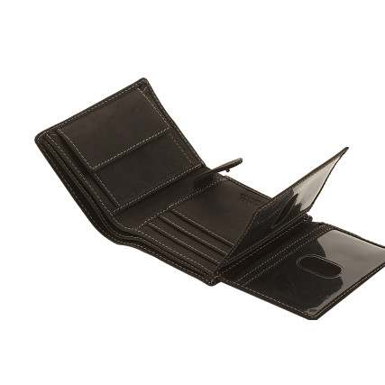 Мужской кожаный кошелек Woodbridge черный – Фото 7