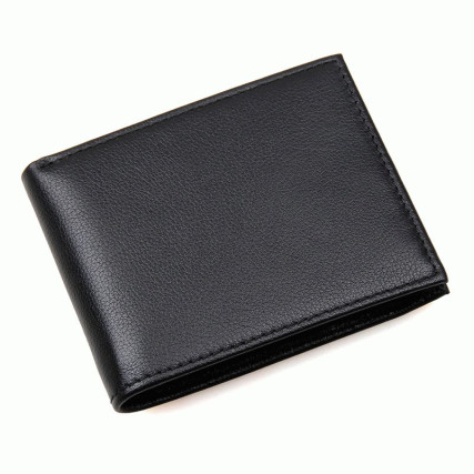 Мужской кожаный кошелек R-8135A Buffalo Bags черный – Фото 1