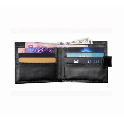 Мужское кожаное портмоне Issa Hara черное – Фото 3