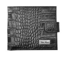 Мужское кожаное портмоне Issa Hara черное