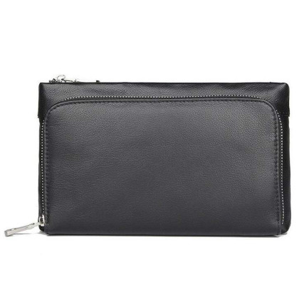 Мужской кожаный клатч Buffalo Bags черный – Фото 1
