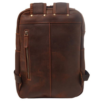 Мужской кожаный винтажный рюкзак Buffalo Bags коричневый M2254C – Фото 2