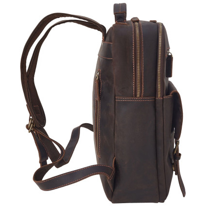 Винтажный мужской кожаный рюкзак Buffalo Bags коричневый M2260C – Фото 3