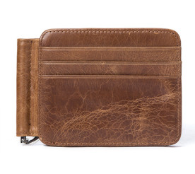 Кожаный зажим для денег Buffalo Bags рыжий
