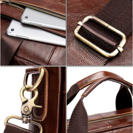 Кожаный мужской коричневый портфель Buffalo Bags M8523C – Фото 3