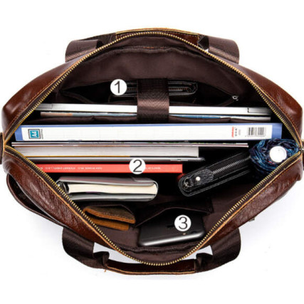Кожаный мужской коричневый портфель Buffalo Bags M8523C – Фото 4