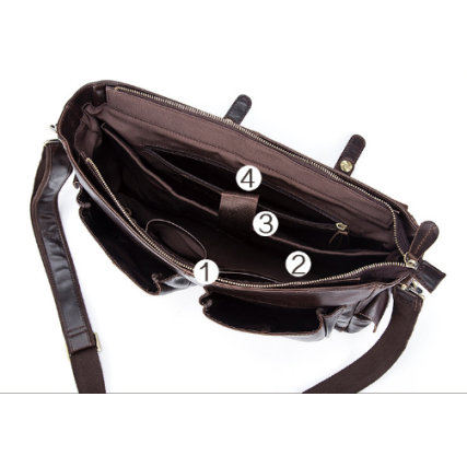 Кожаный портфель сумка  Buffalo Bags коричневый M8942C – Фото 4