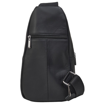 Мужской кожаный рюкзак через плечо Buffalo Bags черный M9011A – Фото 3