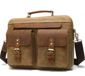 Комбинированный портфель мужской Buffalo Bags коричневый M9772C