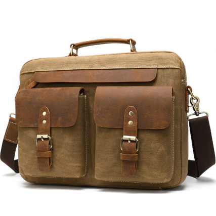 Комбинированный портфель мужской Buffalo Bags коричневый M9772C – Фото 1