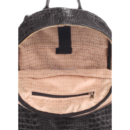 Кожаный рюкзак Poolparty Mini коричневый mini-bckpck-leather-croco-brown – Фото 4