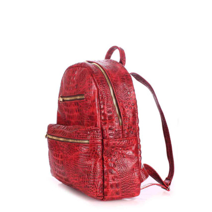 Кожаный рюкзак Poolparty Mini красный mini-bckpck-leather-croco-red – Фото 2