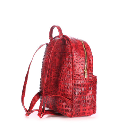 Кожаный рюкзак Poolparty Mini красный mini-bckpck-leather-croco-red – Фото 3